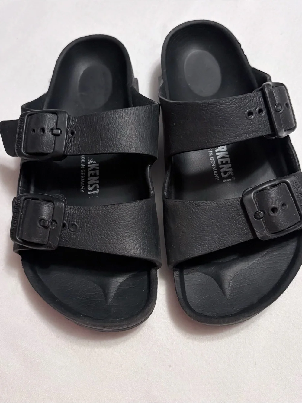 Birkenstock Kids Black Double Buckle Arizona Sandals
